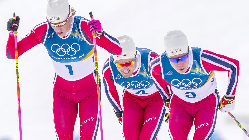 Norwegische Dominanz im Skilanglauf: Alleine Johannes Klaebo (l) holte sechs Goldmedaillen. Foto: IMAGO/NTB