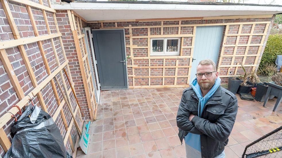 Hier hätte der Unternehmer die Terrassenüberdachung für Familie Kleemann montieren sollen. Foto: Klaus Ortgies