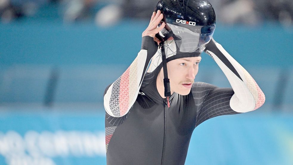 Der deutsche Eisschnelläufer Fridtjof Petzold bangt um die Fortsetzung seine Karriere. (Archivbild) Foto: Peter Kneffel