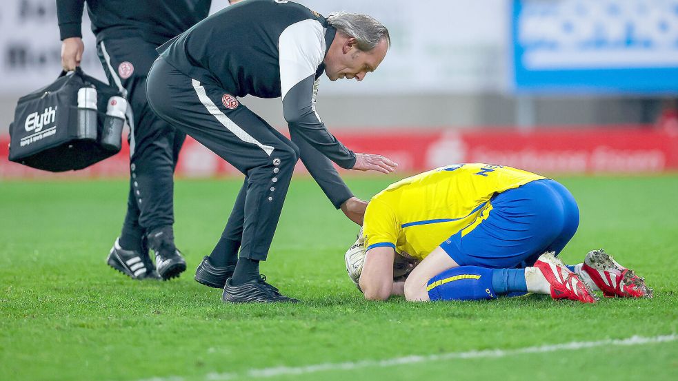 Konnte nicht mehr weitermachen: Torwart Felix Wienand. Foto: IMAGO/Koch