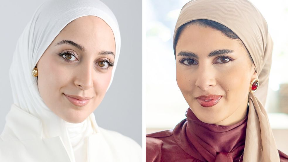 Büsra Sayed (l) und Amina Ben Bouzid wollen „Miss Germany“ werden. Foto: Jens Kalaene
