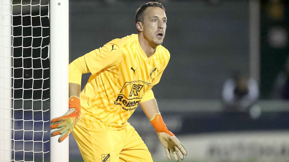 Jann Hellmers spielt seit Sommer 2023 für Grün-Weiß Firrel in der Landesliga. Foto: Jens Doden/ Emden