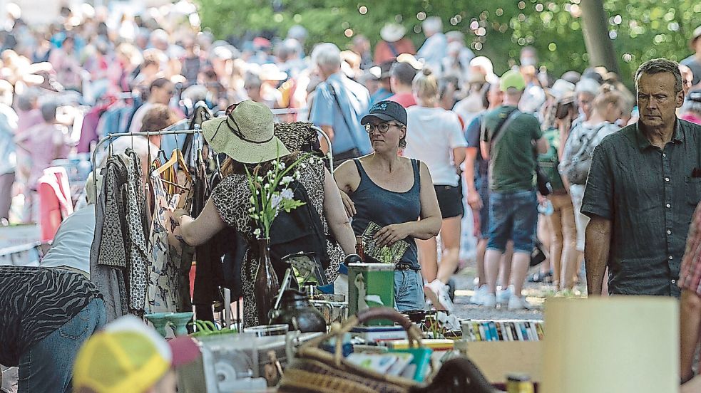 Der Kulturflohmarkt am Piesberg in Osnabrück hält einige Schätze bereit. Foto: Swaantje Hehmann