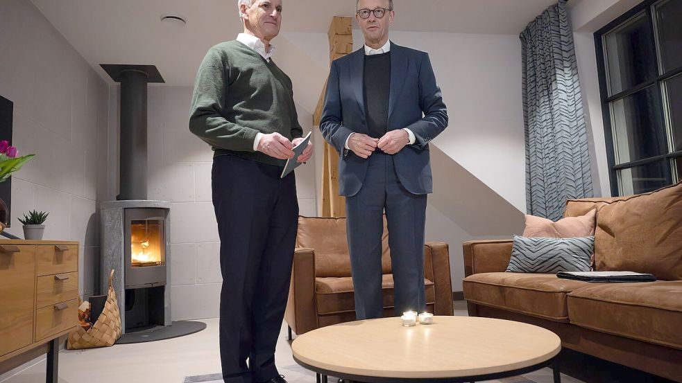 Bei einem Treffen von Merz, Støre und Carney soll es auch um ein milliardenschweres Rüstungsprojekt gehen. Foto: Soeren Stache