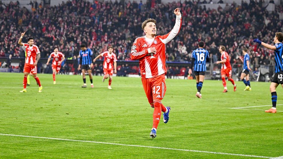 Erst Torjubel von Lennart Karl gegen Bergamo, dann Berufung ins Nationalteam? Foto: Tom Weller