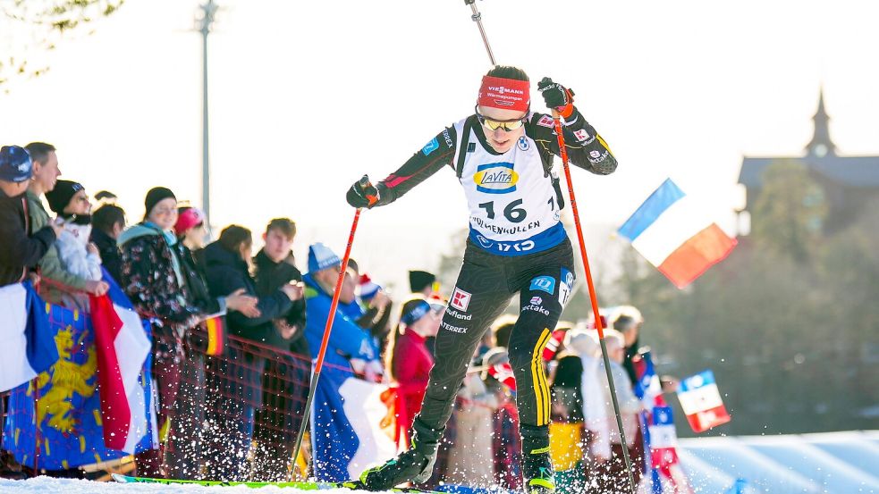 Janina Hettich-Walz auf der Strecke am Holmenkollen. Foto: Heiko Junge/NTB/dpa