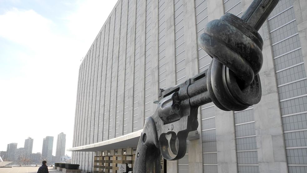 UN-Hauptquartier in New York: Steinmeier ist ein strikter Verfechter des Völkerrechts und der Regeln der UN-Charta Foto: Johannes Schmitt-Tegge/dpa