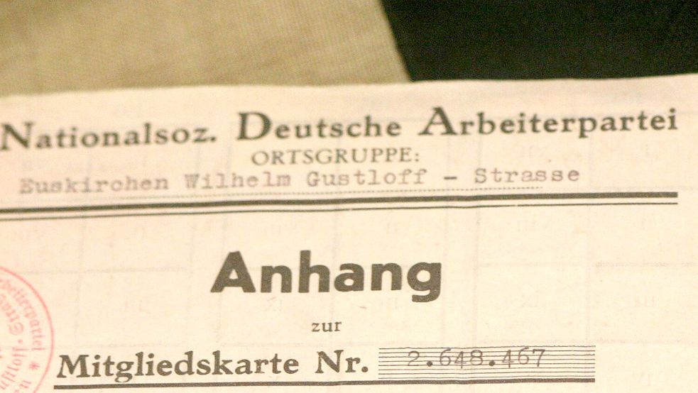 Ein Teil eines Mitgliedsausweises der NSDAP. Foto: Imago
