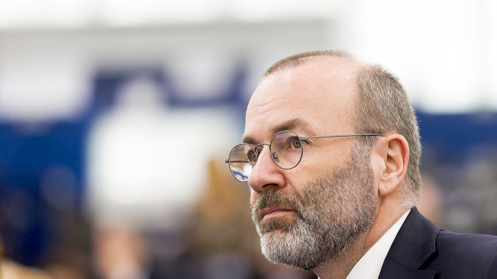 Fraktionschef Manfred Weber waren die Absprachen von EVP-Mitarbeitenden mit Rechten nach eigenen Angaben nicht bekannt. (Archivbild) Foto: Philipp von Ditfurth/dpa