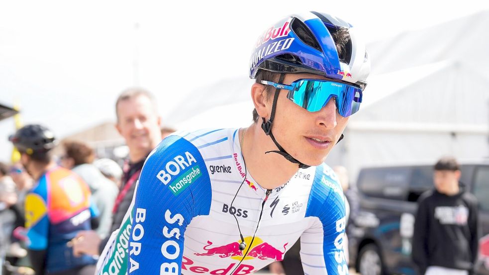 Florian Lipowitz ist bei der Katalonien-Rundfahrt aufs Podest gefahren. (Archivbild) Foto: Nicolás Carvalho Ochoa/dpa