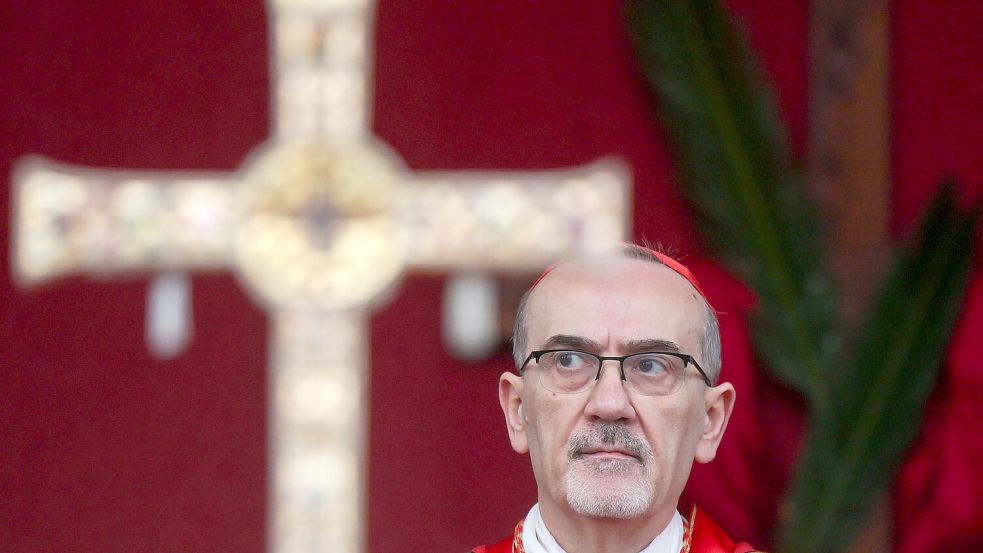 Kardinal Pizzaballa hat am Palmsonntag zwar im Garten Gethsemane Gottesdienst gefeiert – der Zutritt zur Grabeskirche wurde ihm später verwehrt. Foto: picture alliance/Ammar Awad