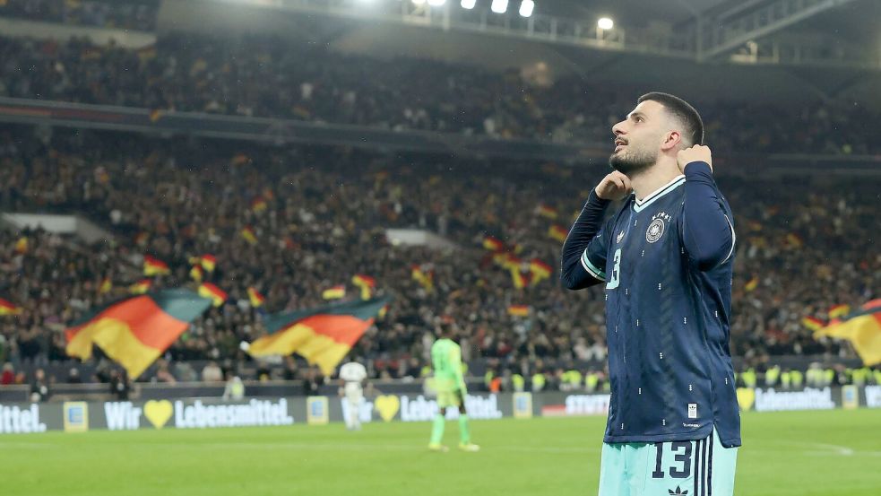 Deniz Undav jubelt über sein Siegtor gegen Ghana. Foto: Christian Charisius/dpa