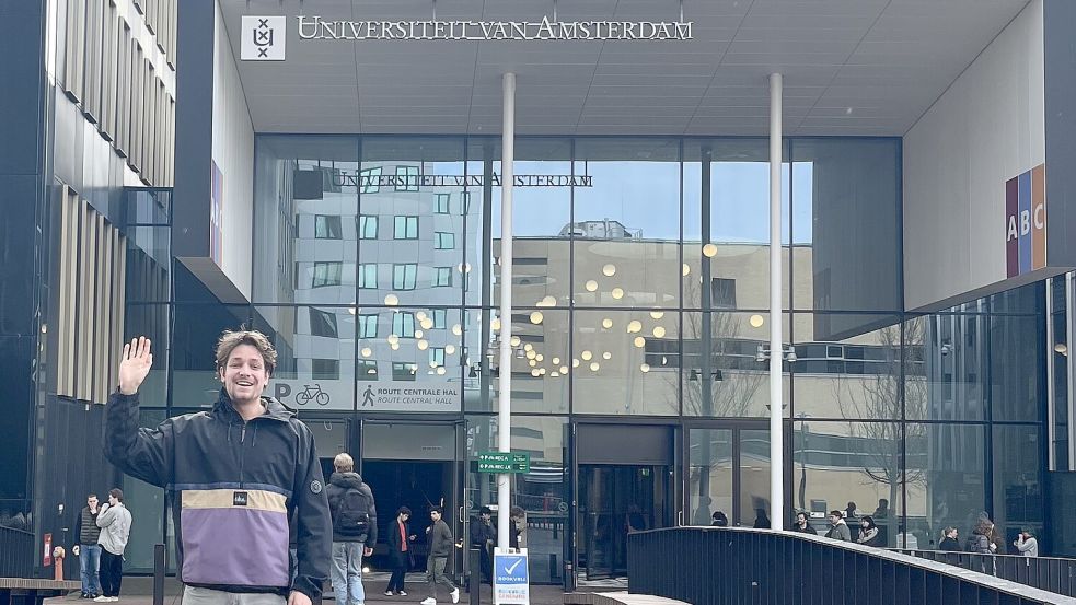 Isaak Vertegaal studiert an der Universität Amsterdam und befasst sich in seiner Masterarbeit über das Leben der Menschen in der Grenzregion Groningen/Rheiderland. Foto: Privat