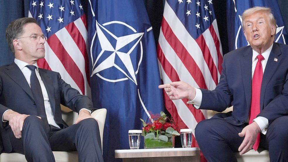 Nato-Generalsekretär Mark Rutte trifft am heutigen Mittwoch auf US-Präsident Trump. (Archivfoto) Foto: Evan Vucci/AP/dpa