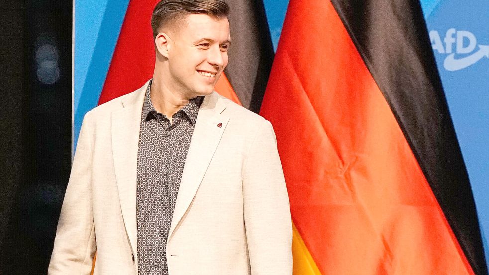 Der Bundesvorsitzende der „Generation Deutschland“, Jean-Pascal Hohm, setzt auf „Standhaftigkeit“ und „tiefe Verwurzelung“. Foto: dpa/ASSOCIATED PRESS/Martin Meissner