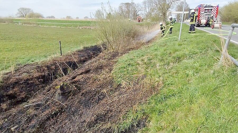 Die Feuerwehr Potshausen hat einen Flächenbrand gelöscht. Foto: Jann Kleemann