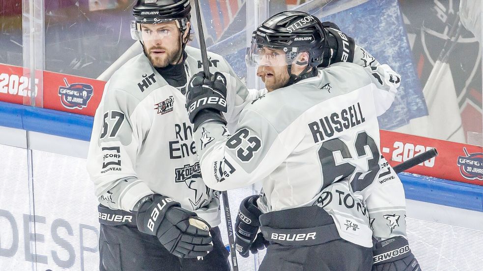 Patrick Russell traf beim Haie-Sieg gegen Berlin doppelt. Foto: Andreas Gora