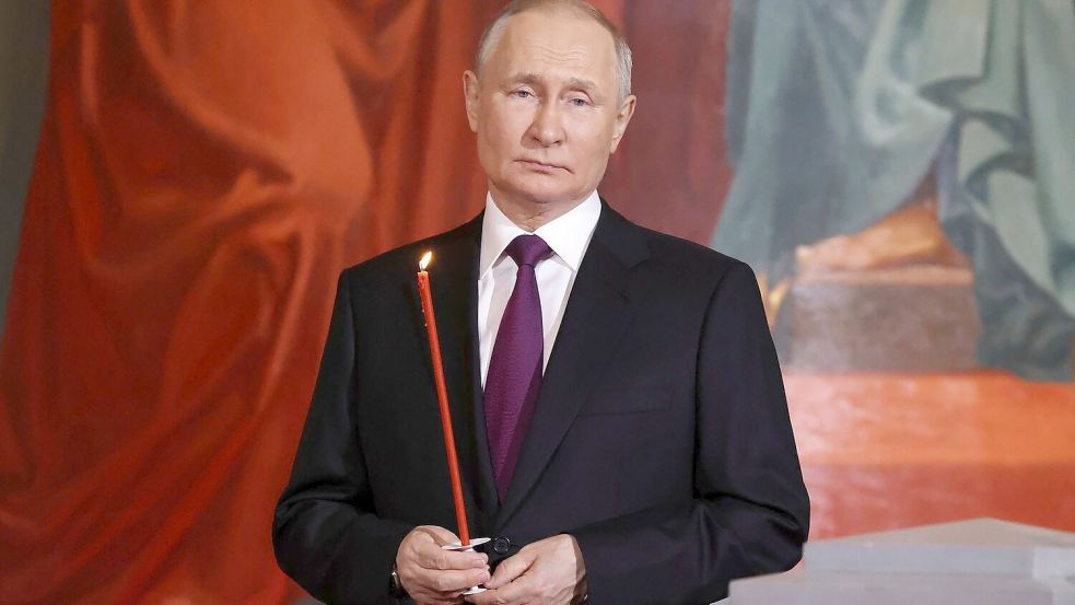 Kremlchef Wladimir Putin hat für das orthodoxe Osterfest eine Feuerpause angesetzt. (Archivbild) Foto: Sergei Karpukhin/Pool Sputnik Kr