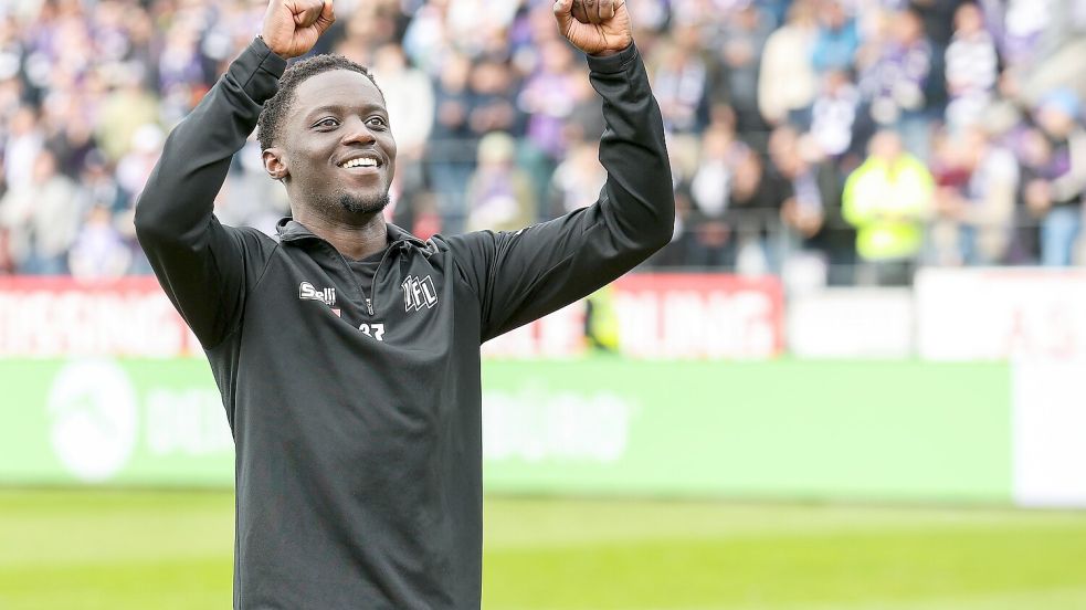 Ein Mann für die besonderen Tore: Ismail Badjie entschied mit seinem Treffer die Partie gegen Energie Cottbus für den VfL Osnabrück. Foto: osnapix / Marcus Hirnschal