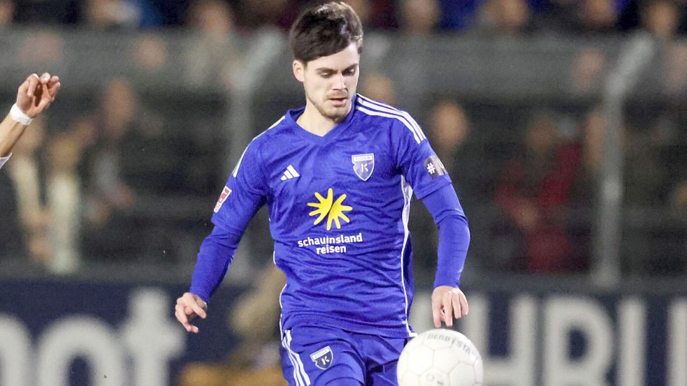 Mika Eickhoff durfte gegen Werder Bremen II gleich doppelt jubeln. Archivfoto: Doden/Emden