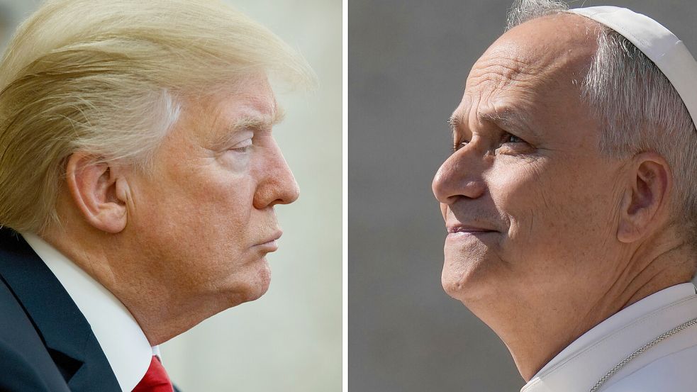 Donald Trump und Papst Leo XIV. liefern sich auf offener Weltbühne ein Duell – Schaden nehmen könnten beide. Foto: AP Photos/Evan Vucci and Gregorio Borgia