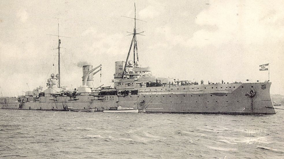 Aufnahme des 1908 gebauten Panzerkreuzers „Blücher“, dessen Wrack nun in der Nordsee entdeckt wurde. Foto: Imago