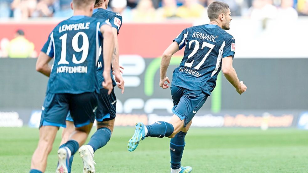 Bejubelt das Führungstor: Andrej Kramaric. Foto: Uwe Anspach