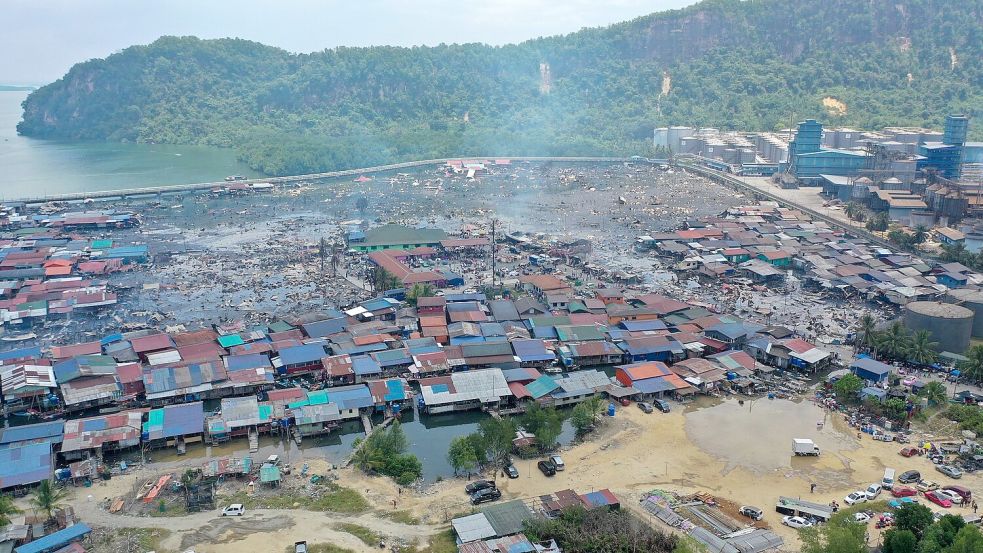 Das Gebiet ist dicht besiedelt. Foto: Bernama/Handout/XinHua/dpa