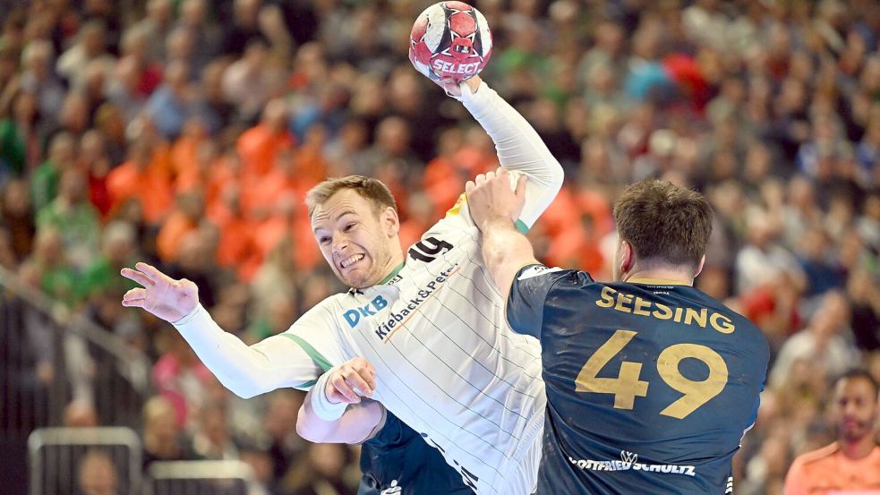 Gehörte zu Berlins Besten: Welthandballer Mathias Gidsel. Foto: Federico Gambarini