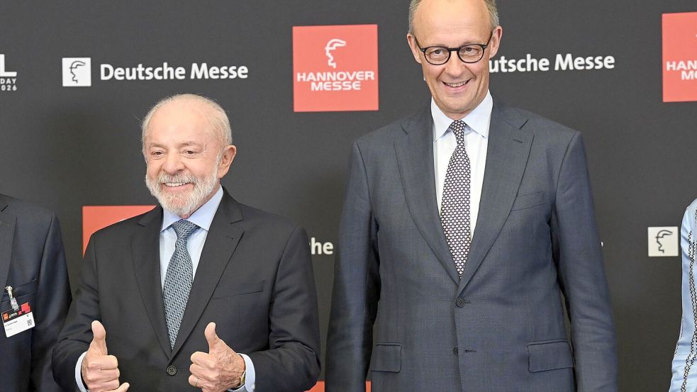 Merz erhofft sich von der Hannover-Messe ein Zeichen der Zuversicht Foto: Julian Stratenschulte/dpa