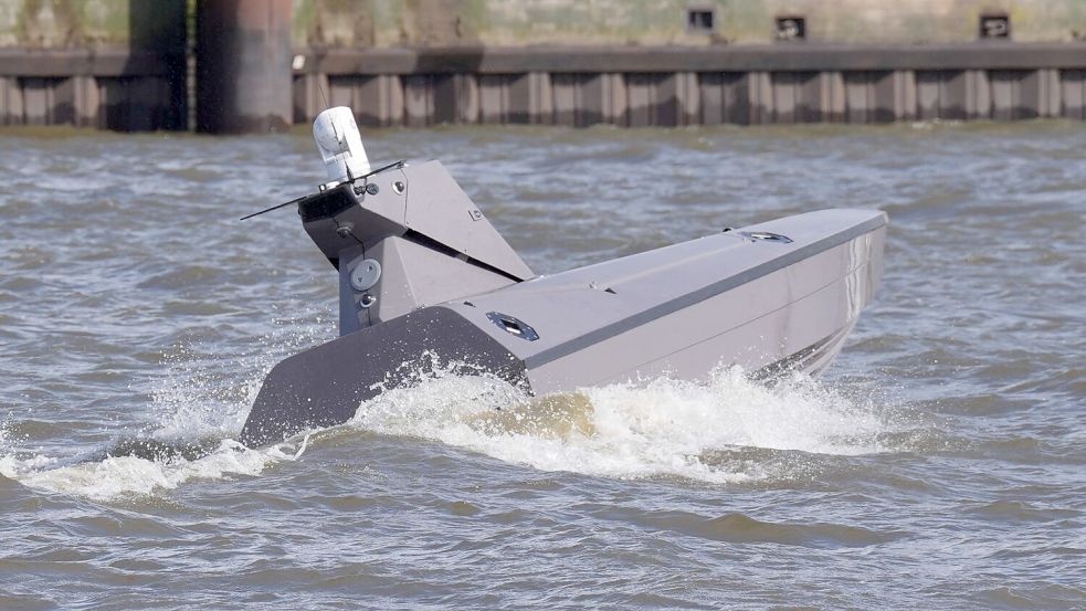 Das Rheinmetall-Drohnenboot ist 8,5 Meter lang. (Archivbild) Foto: Marcus Brandt/dpa
