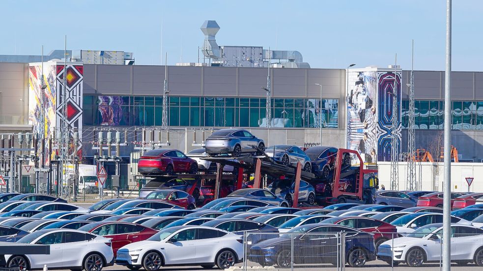 Der US-Elektroautobauer Tesla will die Zahl der Beschäftigten in seinem Werk in Grünheide aufstocken.(Archivbild) Foto: Patrick Pleul