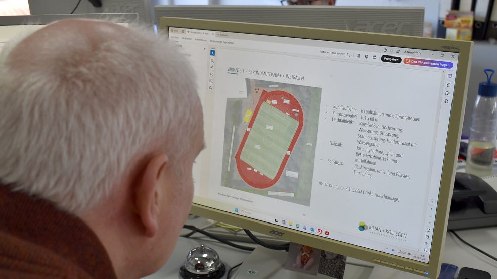 So soll die Leichtathletikanlage mit Kunstrasenplatz in Rhauderfehn aussehen. Foto: Archiv/Henrik Zein