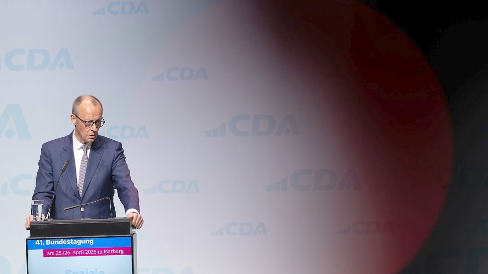 Auch an den Koalitionspartner wendet sich der Kanzler bei der CDA-Tagung. Foto: Florian Wiegand