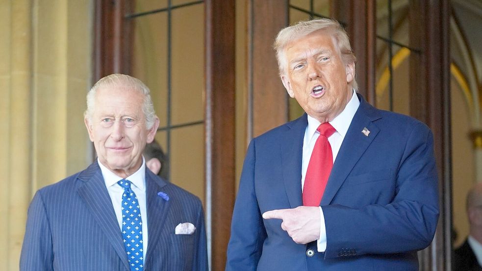 Donald Trump gilt als Fan der britischen Monarchie. (Archivbild) Foto: Evan Vucci/AP/dpa