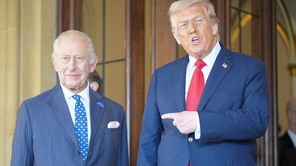 Trump bezeichnet den König als „Freund“. (Archivbild) Foto: Evan Vucci/AP/dpa