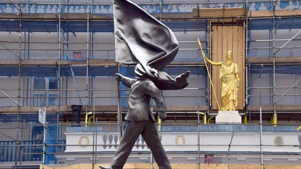 isher gibt es keine offizielle Bestätigung dafür, dass der britische Künstler Banksy hinter diesem Kunstwerk steckt. Foto: Vuk Valcic