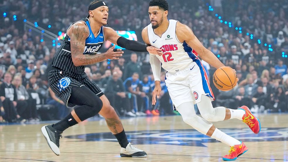 Die Orlando Magic mit Topspieler Paolo Banchero verpassten gegen Detroit auch die zweite Chance, die Serie zu beenden. Foto: John Raoux