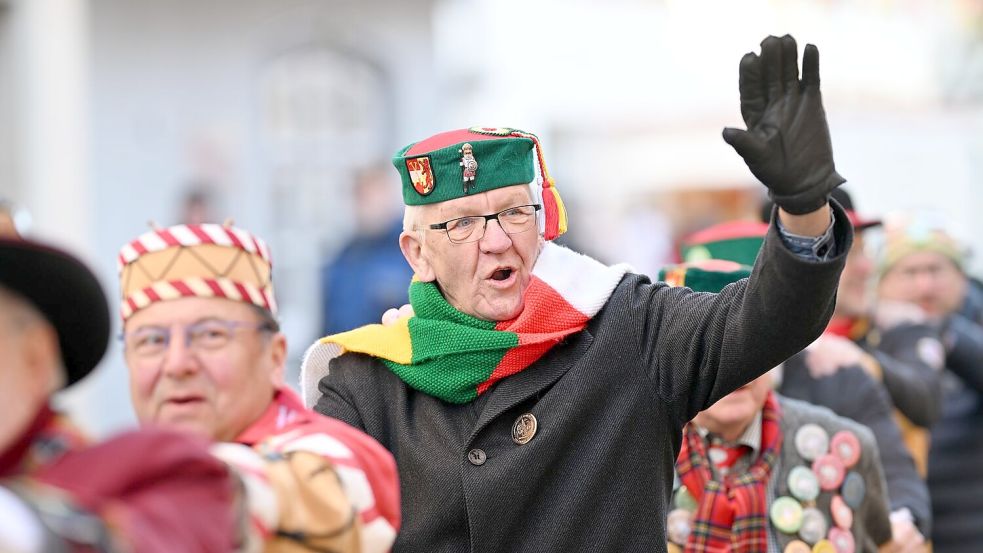 Kretschmann ist auch leidenschaftlicher Fasnetsanhänger - und isst einmal im Jahr Rinderinnereien mit seiner Zunft. Foto: Felix Kästle