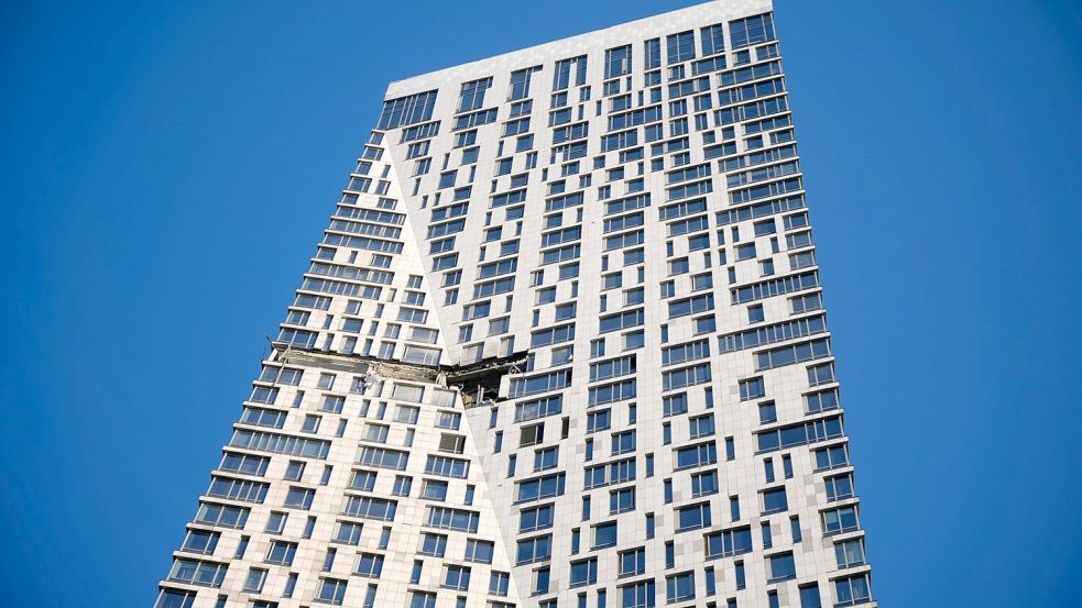 Die Drohne traf ein Hochhaus mit Luxuswohnungen in Moskau. Foto: Uncredited