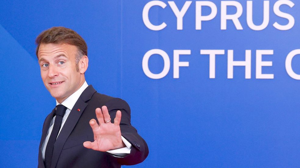 Schmetterte am Rande eines Gipfeltreffens ein Chanson: Frankreichs Präsident Emmanuel Macron. (Archivbild) Foto: Yves Herman