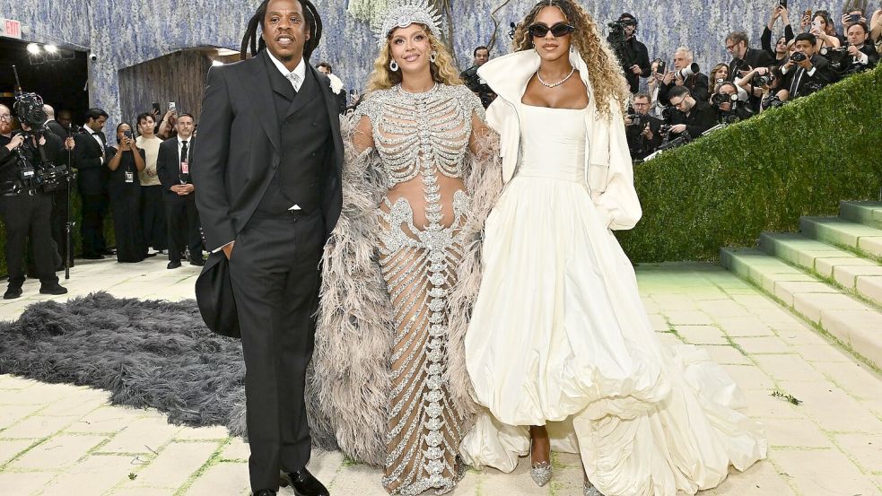 Musikerin Beyoncé kam mit Mann und Tochter zur „Party des Jahres“. Foto: Evan Agostini