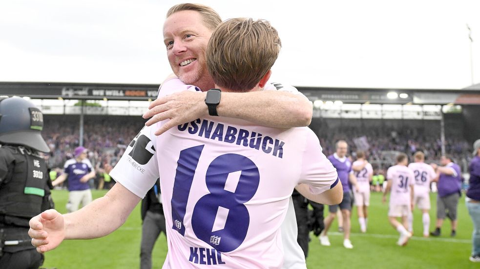 Timo Schultz feierte mit dem VfL Osnabrück den vorzeitigen Aufstieg in die 2. Liga. Foto: Imago