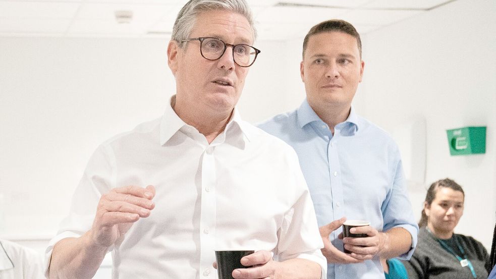 In besseren Zeiten machten Keir Starmer (links) und Wes Streeting (rechts) gemeinsam Wahlkampf. (Archivfoto) Foto: Stefan Rousseau