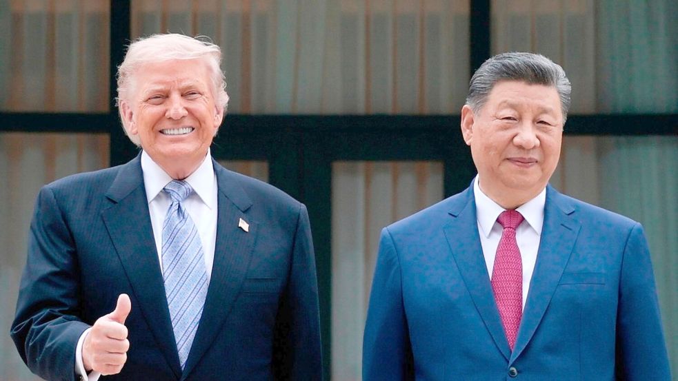 Xi und Trump lobten die Beziehung beider Staaten. Foto: Evan Vucci