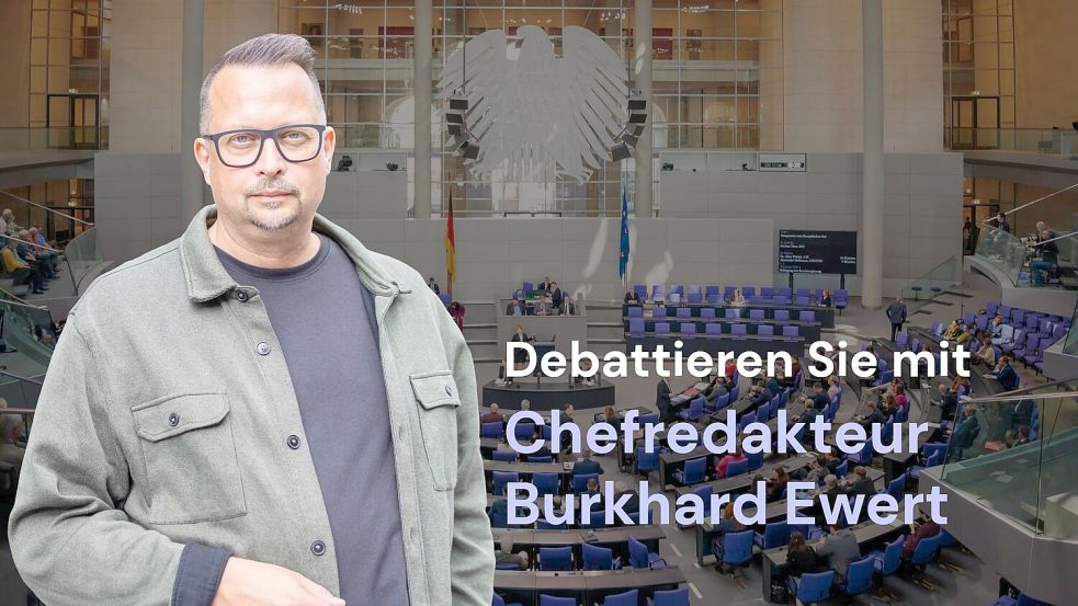 Interne Streitigkeiten und fatale Fehler: Die Bundesregierung unter Friedrich Merz steht massiv in der Kritik. Profitieren davon am Ende nur die Ränder? Diskutieren Sie mit Burkhard Ewert im „360° | Das Forum“. Foto: noz und dpa/Carsten Koall