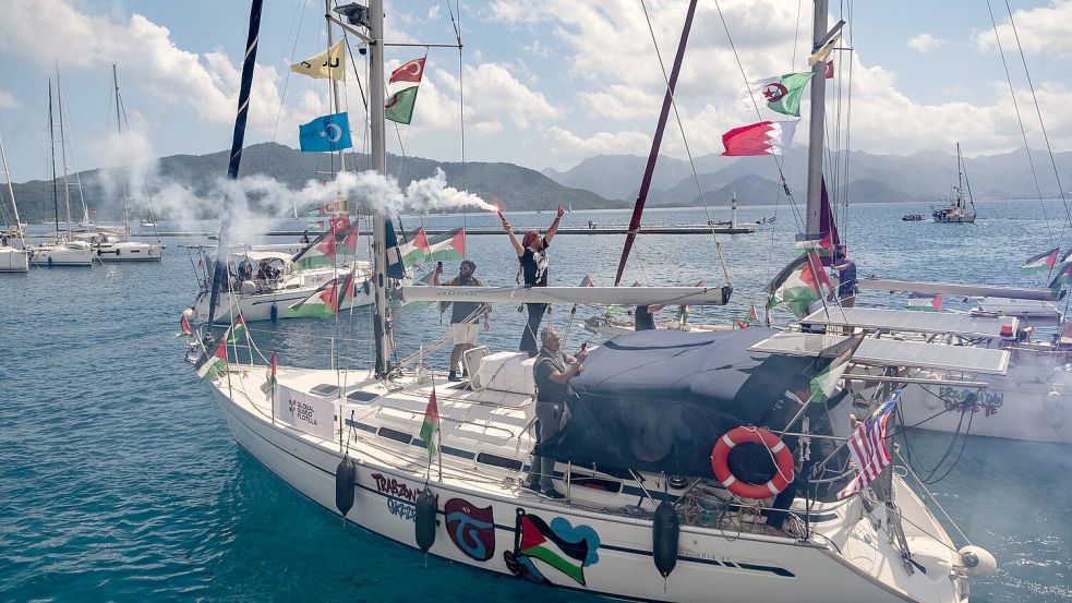 Gaza-Hilfsflotte beim Verlassen des türkischen Hafens von Marmaris in Richtung Gaza. (Archivbild) Foto: Murat Kocabas