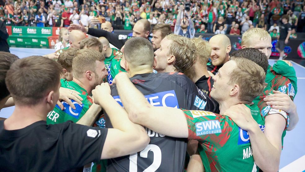 Der Magdeburger Jubel kannte nach dem Titelgewinn keine Grenzen. Foto: Jan Woitas