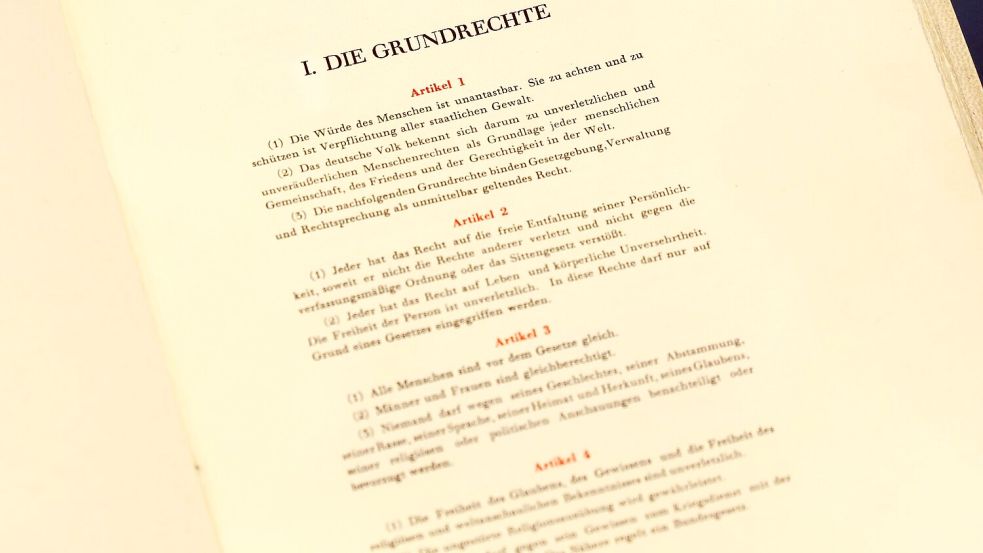 Das Grundgesetz mit seinen verbrieften Rechten ist aus Sicht von Bundespräsident Steinmeier ein Grund zum Feiern. (Archivbild) Foto: Odd Andersen/AFP-POOL/dpa