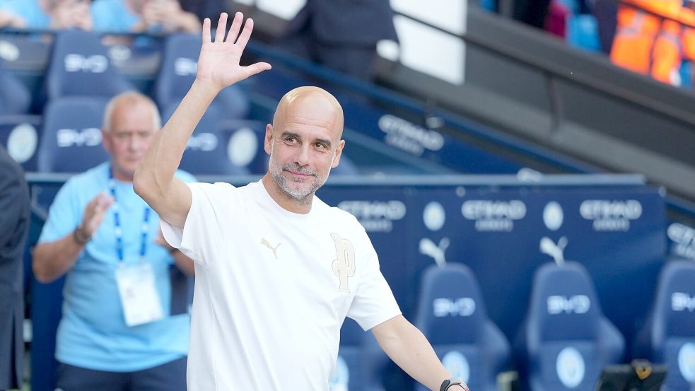 Nach zehn Jahren verabschiedete sich Trainer Pep Guardiola bei Manchester City. Foto: Alastair Grant